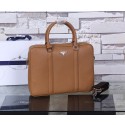 Prada Saffiano Calf Leather Briefcase P8687 Wheat HV08869Av26