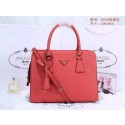 Replica 2015 Prada pearl leather tote bag 0922 red HV06786nB47