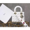 Replica AAA Dior lucky badges Original sheepskin Tote Bag A88035 white HV06629of41