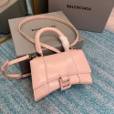 Replica Balenciaga Hourglass XS Top Handle Bag shiny box calfskin 28331 LIGHT ROSE HV09464SV68