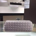 Replica Bottega Veneta Japanese Silk ribbon Clutch 0313 light gray HV08625cK54