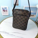 Replica Celine SMALL CAMERA BAG IN TRIOMPHE CANVAS CL90713 black HV06107EO56