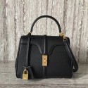 Replica Cheap CELINE SMALL 16 BAG IN SATINATED CALFSKIN 188003 black HV05180QC68