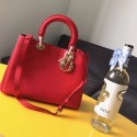 Replica Cheap Dior Diorissimo Bag in Original Grainy Leather CD0678 red & Gold-Tone Metal HV04156Mq48