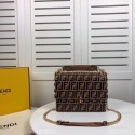 Replica Cheap Fendi KAN I F leather bag 8BF053 Brown HV00551Mq48