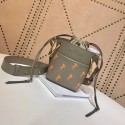 Replica CHLOE Mini Roy leather bucket bag 3E128C grey HV00996Xe44