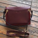 Replica CHLOE Roy leather and suede Medium shoulder bag 20656 Plum purple HV02087TN94