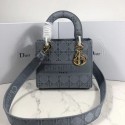 Replica Designer LADY DIOR TOTE BAG IN EMBROIDERED CANVAS C4532 grey blue HV08020Bb80