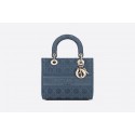 Replica DIOR MEDIUM LADY D-LITE BAG Dark Denim Blue Cannage Embroidery M0565OREY HV04961nB47