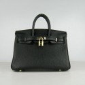 Replica Hermes birkin 25cm calfskin leather H25 black in gold HV07232ui32