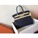 Replica Hermes Birkin 35CM Tote Bag Original Togo Leather BK35 Dark blue HV04018Yn66