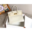 Replica Hermes Birkin Bag Original Leather crocodile HBK35 white HV03150cK54