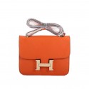 Replica Hermes Constance Bag Orange Togo Leather 1622S Golden HV02289HB48