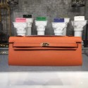 Replica Hermes Kelly Clutch Epsom calfskin H0588 orange HV11947EO56