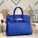 Replica Hermes original Epsom Leather HB35O Electro optic blue&silver Metal HV09912Hd81