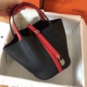 Replica Hermes Picotin Lock PM Bags Original Leather H8688 black&red HV11653Ye83