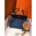 Replica High Quality Hermes Herbag 31CM Original Canvas Leather & Calfskin 45987 Blue&Black HV08045Jh90