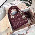 Replica MINI LADY DIOR SATIN BAG M0505O burgundy HV01782zR45