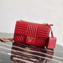 Replica Prada Diagramme medium leather bag 1BD108 fuchsia HV10071nB47