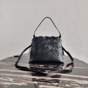 Replica Prada Leather Prada Tress Handbag 1BA290 black HV00262TN94