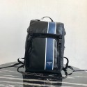 Replica Prada Technical fabric and leather backpack 2VZ135 black&blue HV00968iF91