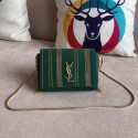 Replica SAINT LAURENT Kate medium leather shoulder bag 539213 green HV07379DY71