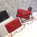 Replica YSL WOC Classic Monogramme Flap Bag Cannage Pattern Y1003 Red HV07554iu55