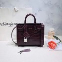 SAINT LAURENT Crocodile-Embossed Leather Organ Bag 392035 Wine HV01347dN21