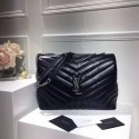 SAINT LAURENT Loulou Monogram medium quilted leather shoulder bag 74558 black HV10547tQ92