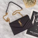 SAINT LAURENT Monogram leather cross-body bag 70799 black HV06766Yf79