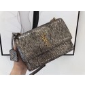 SAINT LAURENT Monogram Sunset medium Snake Leather cross-body Bag 442906 Gold HV08125FT35