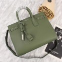 SAINT LAURENT Sac de Jour Slouch small grained leather 5711 green HV09521aM39