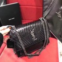 SAINT LAURENT SUNSET Monogram leather shoulder bag 498561 black HV10507Bw85