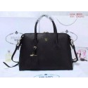 Top Prada litchi leather two-handle bag 0889 black HV09511lE56