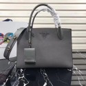 Top Prada Original Calf leather Tote Bag 1BA155 grey HV00350yq38