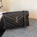 YSL Classic Monogramme Flap Black Bag Cannage Pattern Y377828S Silver HV09714fr81