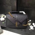 YSL Flap Bag Calfskin Leather 392738 black Gold buckle HV01787Mc61