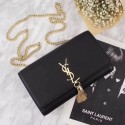 YSL medium kate satchel original grained leather 311227 black Gold chain HV07215Va47