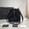 Yves Saint Laurent Black Matte Leather Bucket Bag Y568606 Black HV00912qB82