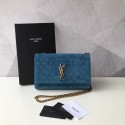 Yves Saint Laurent Kate Small Original Nubuck leather Shoulder Bag Y474367 blue HV08426aM39