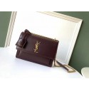 Yves Saint Laurent Leather Cross-body Shoulder Bag Y8015 wine HV01326Is53