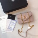 Yves Saint Laurent Monogramme crocodile-embossed leather cross-body bag 2570 pink HV00690dE28