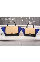 2015 Celine trapeze tote bag 3345 Apricot Black Blue HV05048Zf62