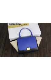 2015 celine trapeze tote bag 3345 blue&black&white HV11623HB29