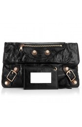 Balenciaga Flap Clutch Bag Eggplant 330 Black Gold HV00682Pf97