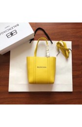 Balenciaga Original Leather Mini Shopper Bag 6696 Yellow HV09843nQ90