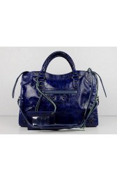 Balenciaga The City Handbag dark blue Sheepskin 084332 HV02580VF54