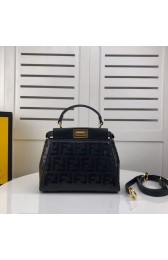 Best 1:1 FENDI PEEKABOO ICONIC leather bag F0335 black HV01039eT55