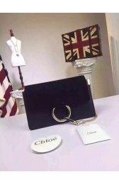 Best Quality Imitation Chloe Faye Shoulder Bag Suede Leather 9201 Black HV03772dK58