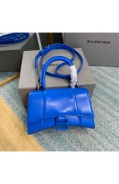 Best Replica Balenciaga Hourglass XS Top Handle Bag shiny box calfskin 28331 blue HV07390bj75